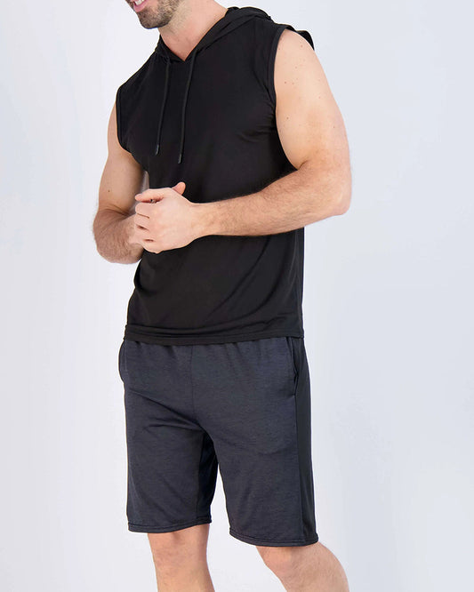 Sleeveless Hooded Sports Tank Top